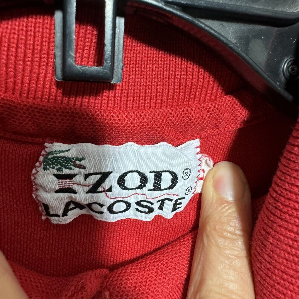 Vintage Izod Lacoste Polo Shirt Mens Sz S Short Sleeve Embroidered Logo Red - Picture 4 of 6